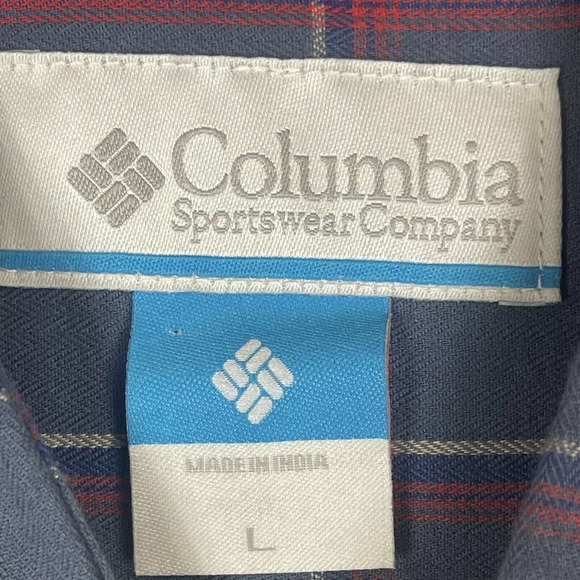 Columbia Shirt Adult Large‎ Blue Plaid Outdoor Fishing Hiking Mens NW - Picture 10 of 14